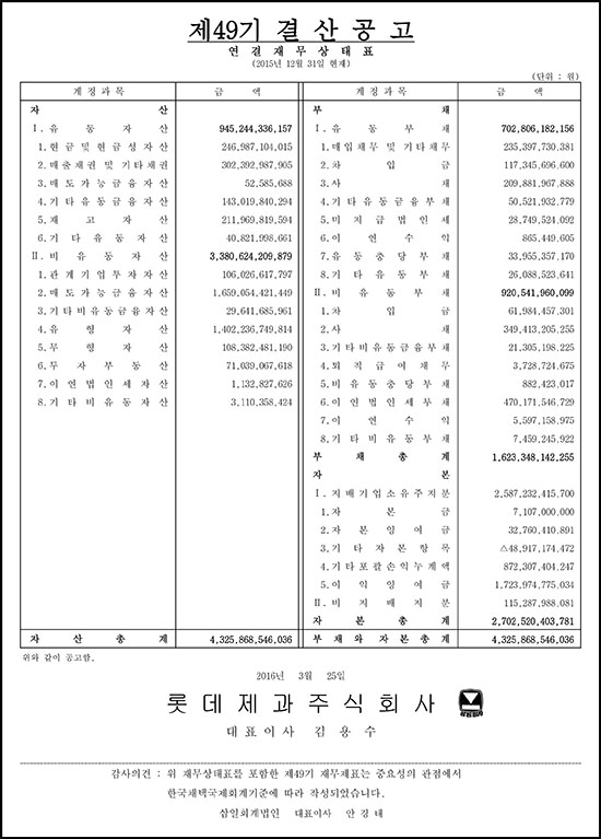 제 49기 결산공고 2페이지
