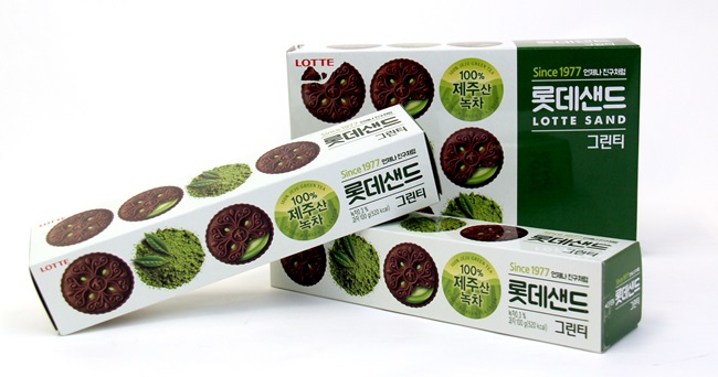 롯데샌드 그린티 제품사진